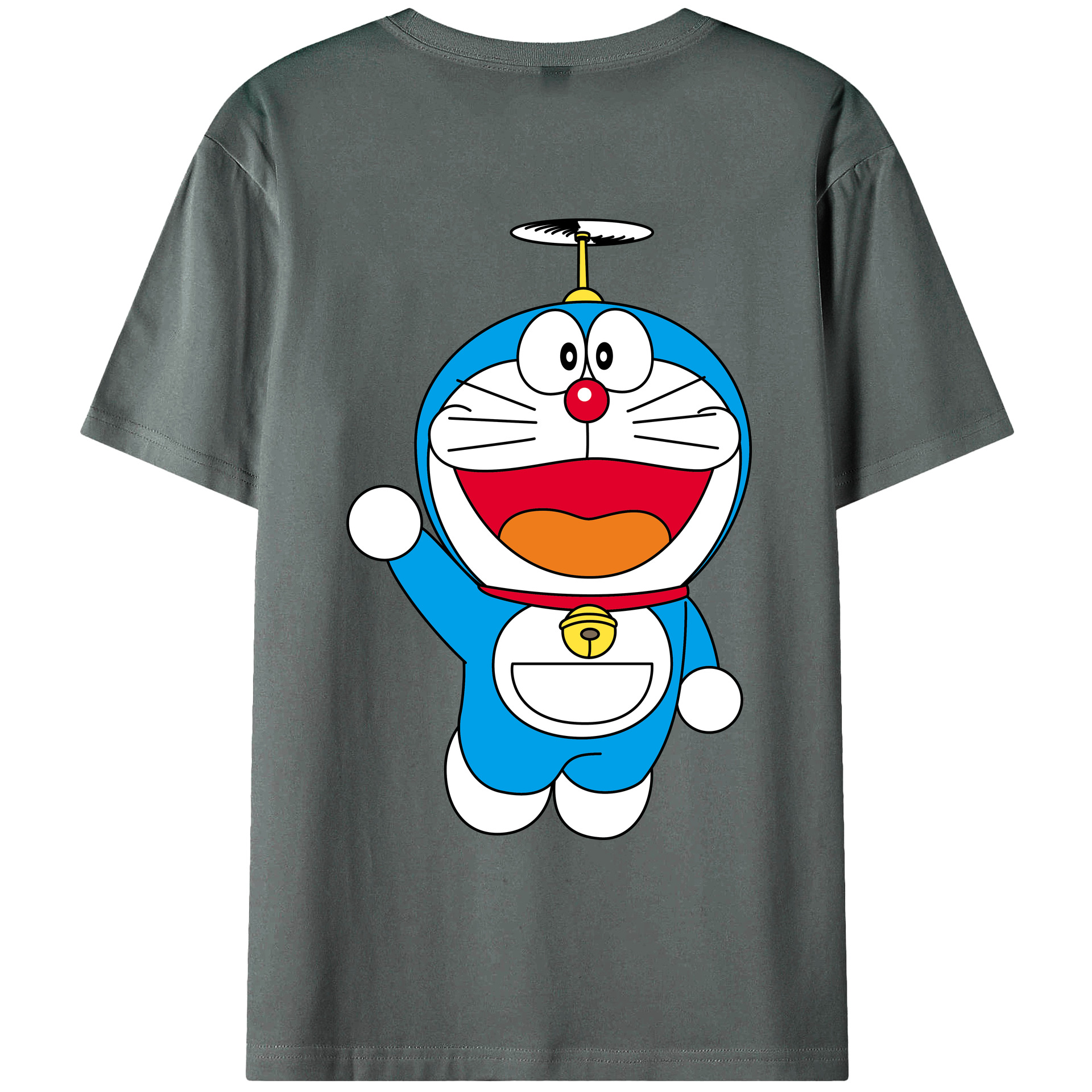 （画像用） ドラえもん Doraemon 綿100％ メンズ半袖Tシャツ（バックプリント） 通気性